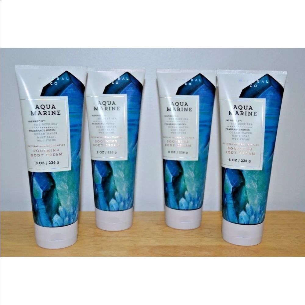 x4 Bath & Body Works AQUAMARINE Body cream lotion